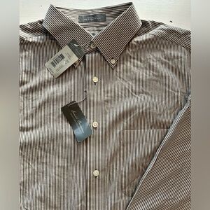 Daniel Cremieux signature collection, long sleeved shirt, gray/white stripe M